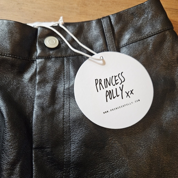 NWT Princess Polly Macey Faux Leather Pants Black Size 2 - Picture 4 of 13